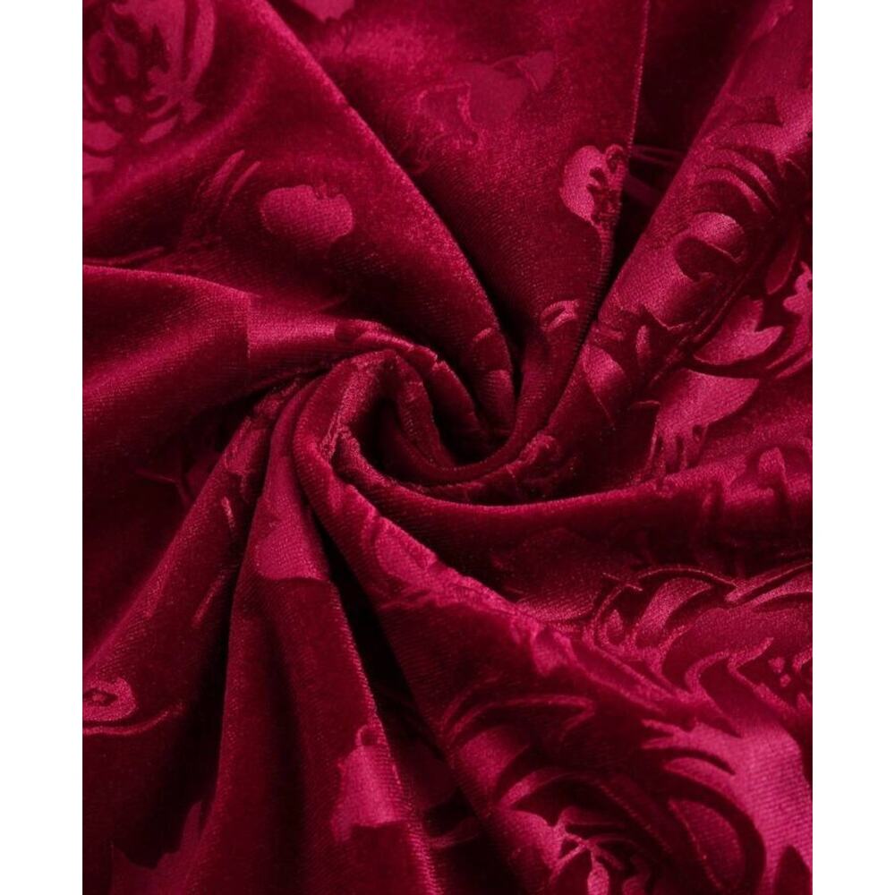 Holiday Party Velvet Slit Hem Halter Neck Party Maxi Dress Burgundy XS Vamp - Picture 2 of 9